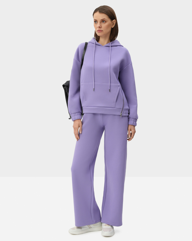 Брюки прямого кроя с эластичным поясом-кулиской