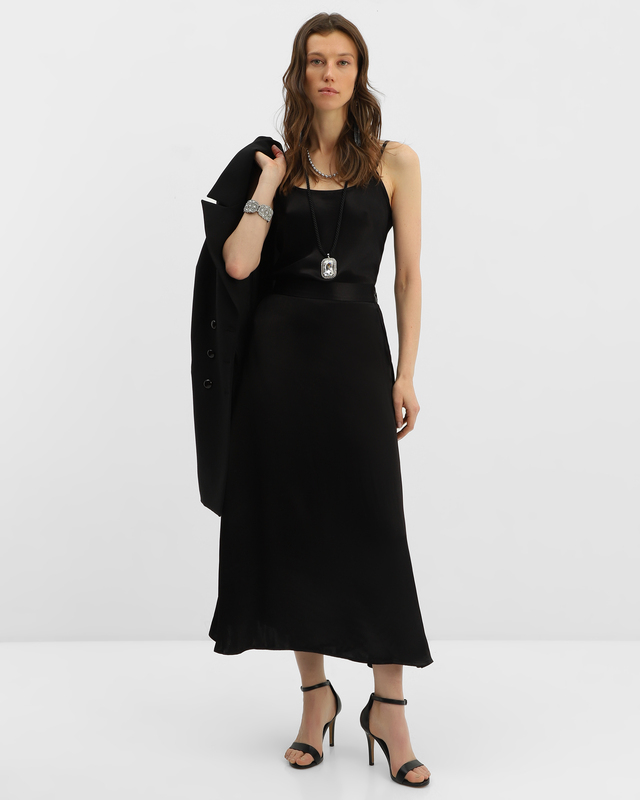 Сатиновая юбка А-силуэта