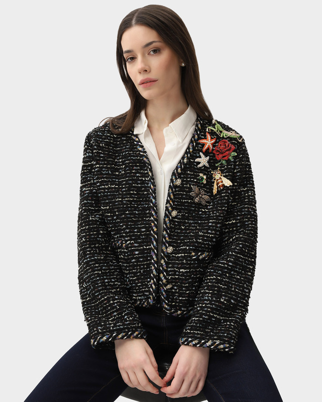 Жакет прямого силуэта из твида