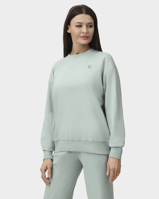 Свитшот со спущенной линией плеч из хлопкового трикотажа