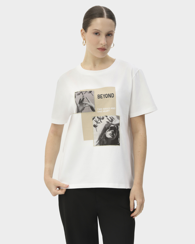 Футболка прямого кроя из эластичного хлопка