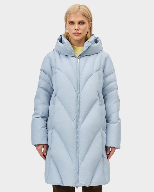 Пальто свободного силуэта с фигурной стежкой