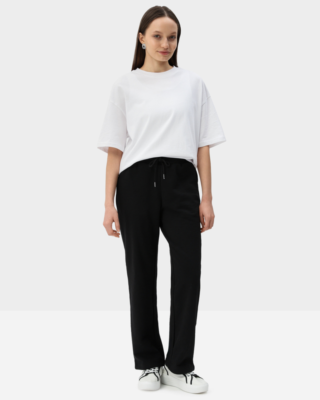 Брюки из хлопкового френч-терри с эластичным поясом