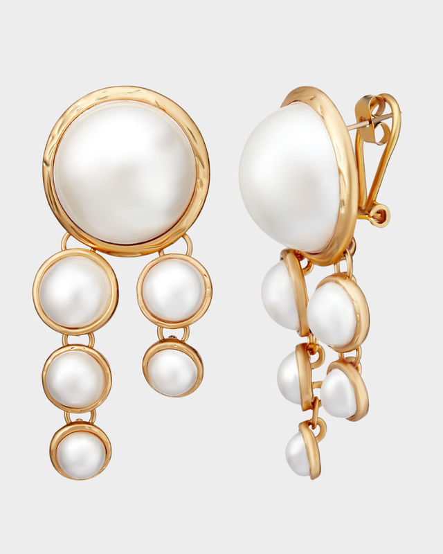 Крупные серьги с искусственным жемчугом