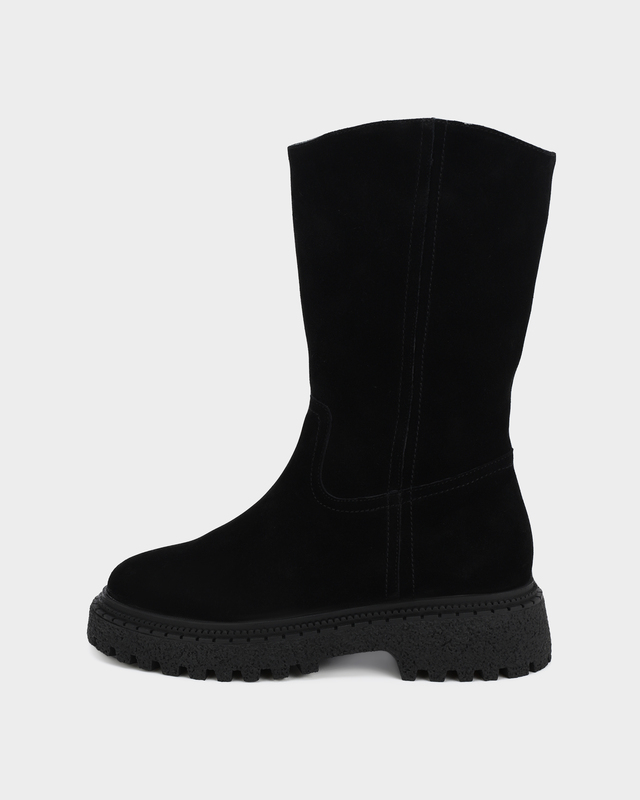 Полусапоги с эластичной вставкой на голенище, утепленные натуральной шерстью