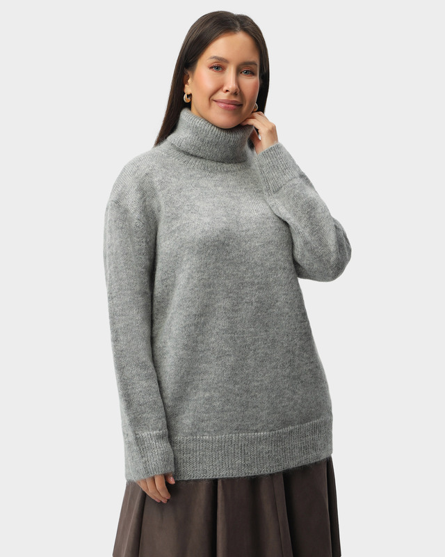 Свитер прямого кроя с шерстью мериноса, мохером и люрексом