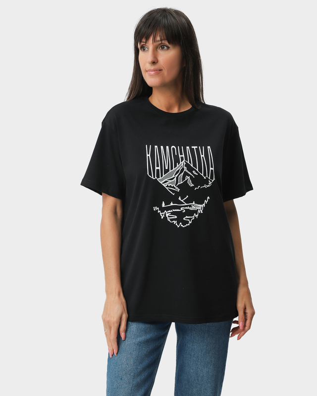 Хлопковая футболка свободного кроя с принтом