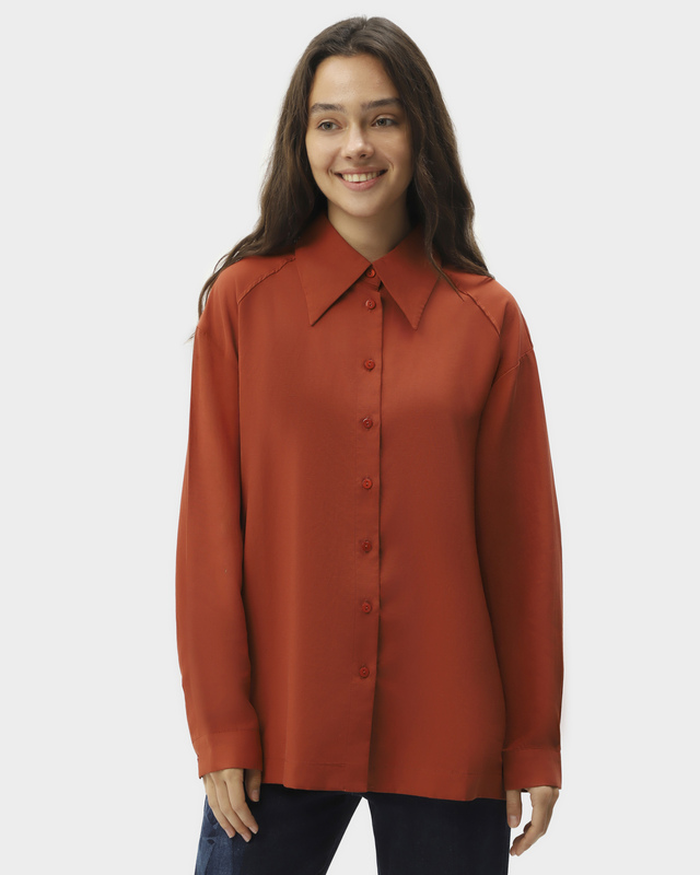 Блузка свободного кроя со льном в составе