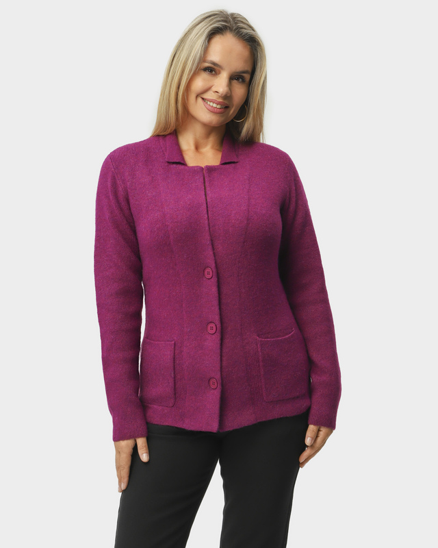 Однобортный трикотажный жакет с шерстью альпака в составе