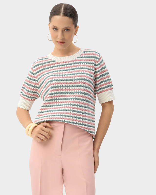 Пуловер с короткими рукавами из 100% хлопка