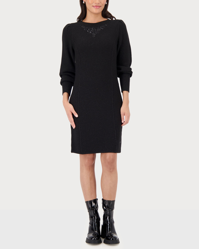 Платье с декором стразами и люрексом