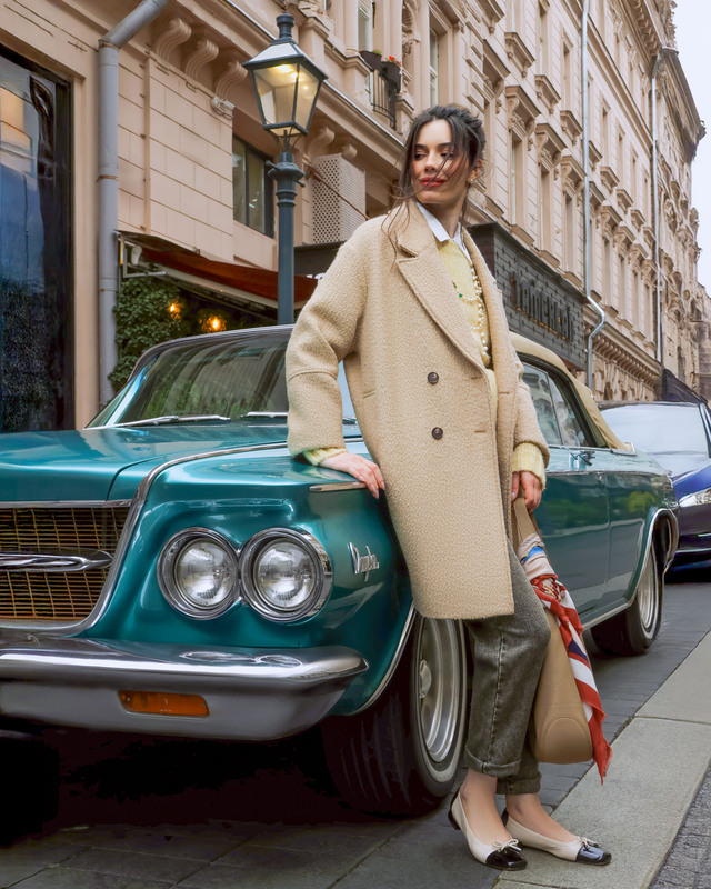 Пальто с шерстью в составе