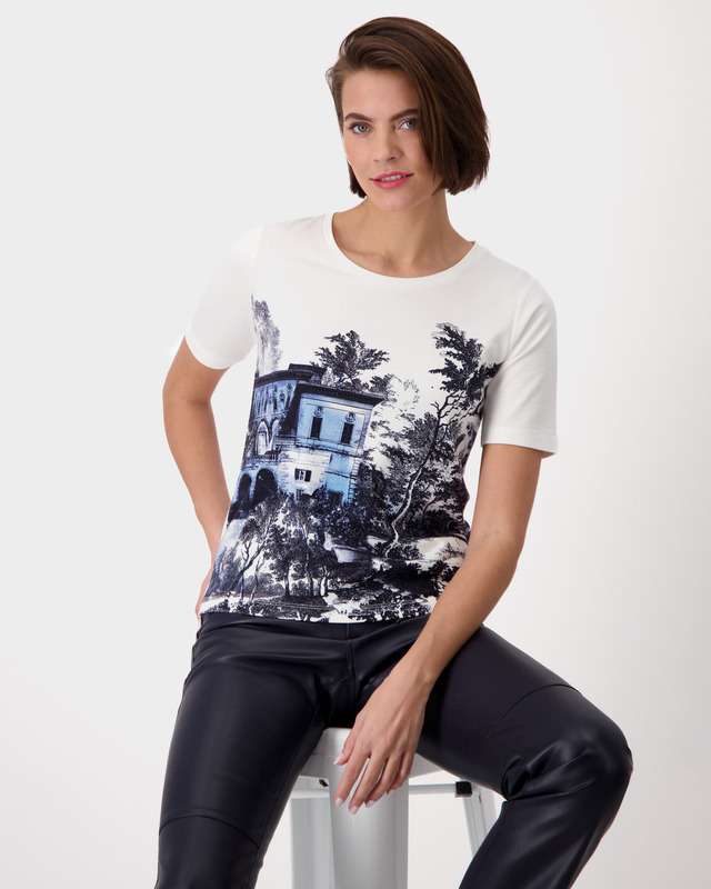 Футболка прямого кроя из хлопка и модала