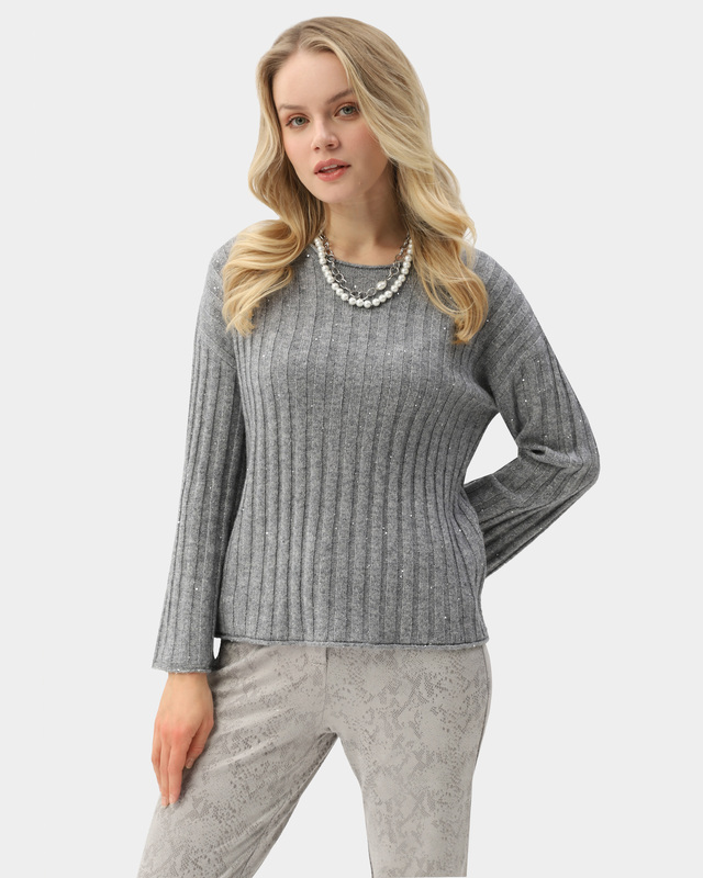 Пуловер из пряжи с шерстью мериноса и пайетками