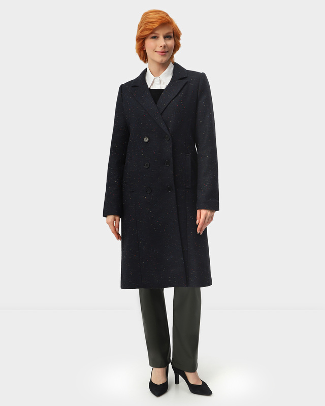 Двубортное пальто с шерстью в составе