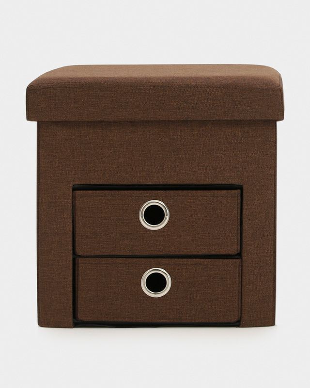 Складной квадратный пуф с ящиками для хранения, 38х38х38 см