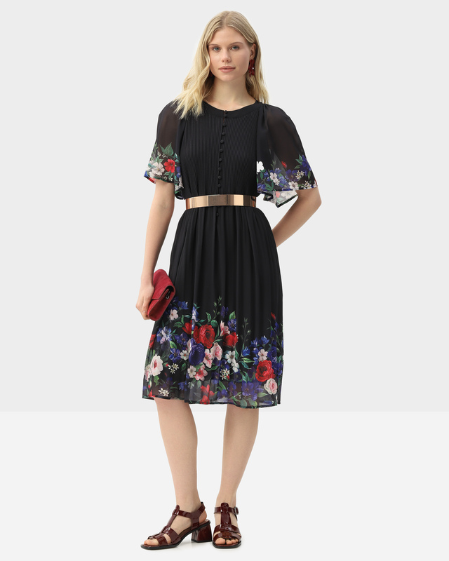 Платье из шифоновой ткани с цветочным принтом 8990₽