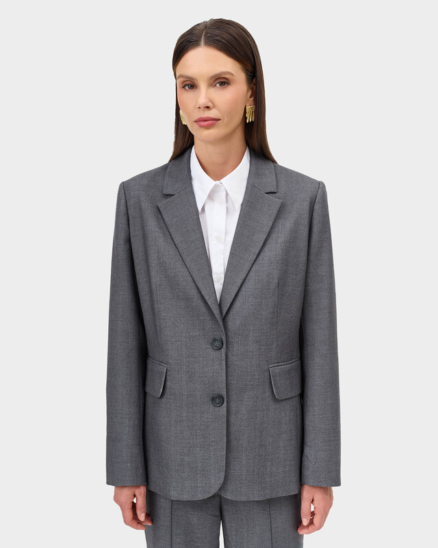 Классический жакет с шерстью в составе