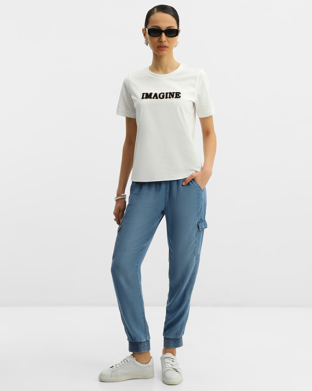 Джоггеры из лиоцелла с накладными карманами