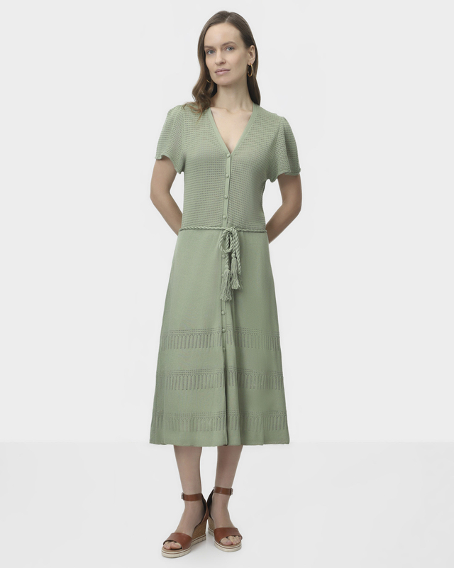 Платье миди из вискозы и хлопка