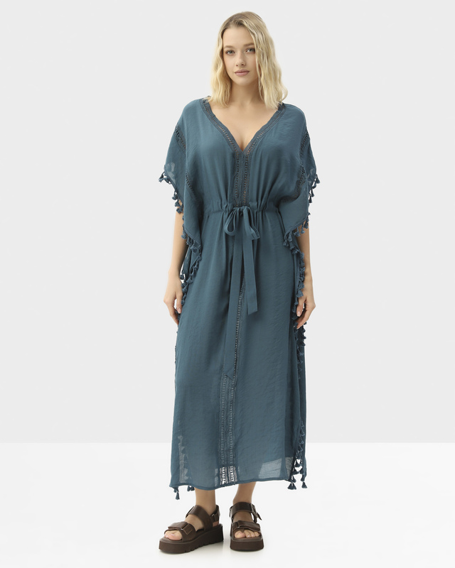 Платье пляжное с бахромой