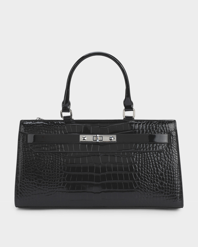 Сумка из натуральной кожи с фактурой под крокодила