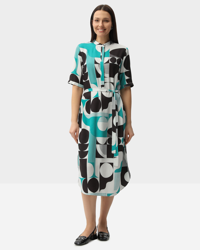 Платье-рубашка из района с воротником на пуговицах