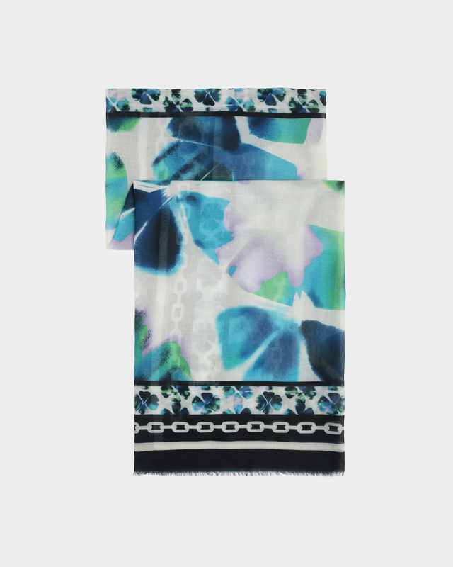 Шарф с акцентным принтом с цветочными мотивами