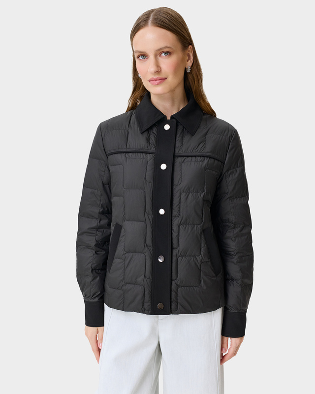 Куртка с квадратной графической стежкой на натуральном утеплителе