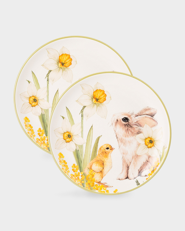 Набор из двух закусочных тарелок Sunday из доломитовой керамики, 21х2,5 см