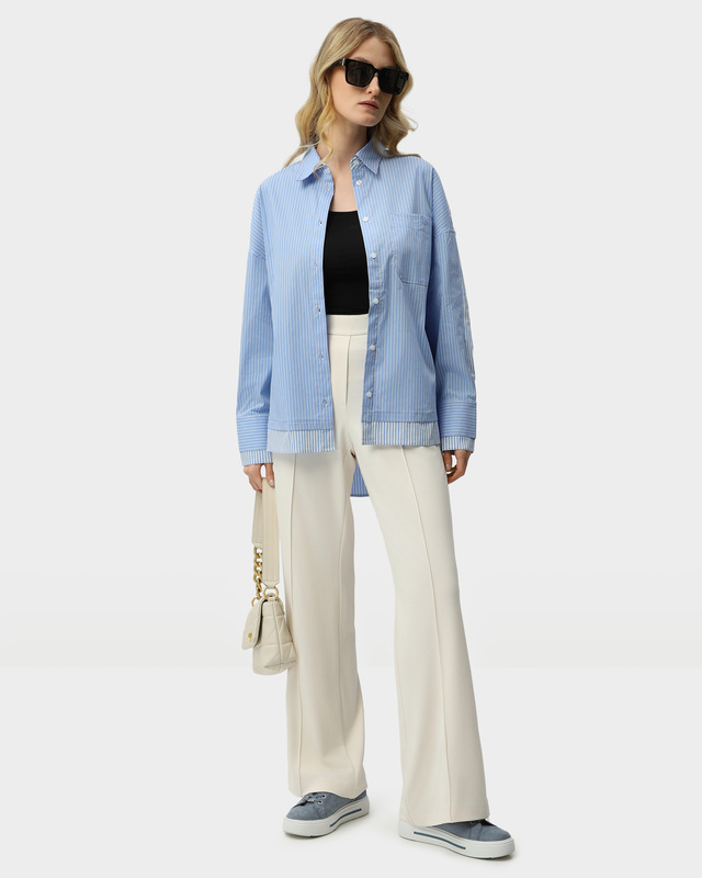 Брюки прямого кроя из мягкого эластичного трикотажа