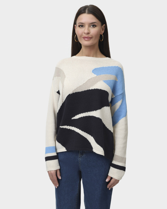 Джемпер на основе хлопка с крупным узором