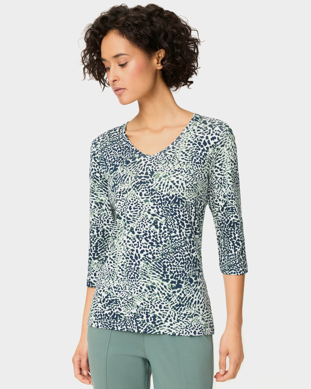 Лонгслив из натурального хлопка с принтом по всей поверхности