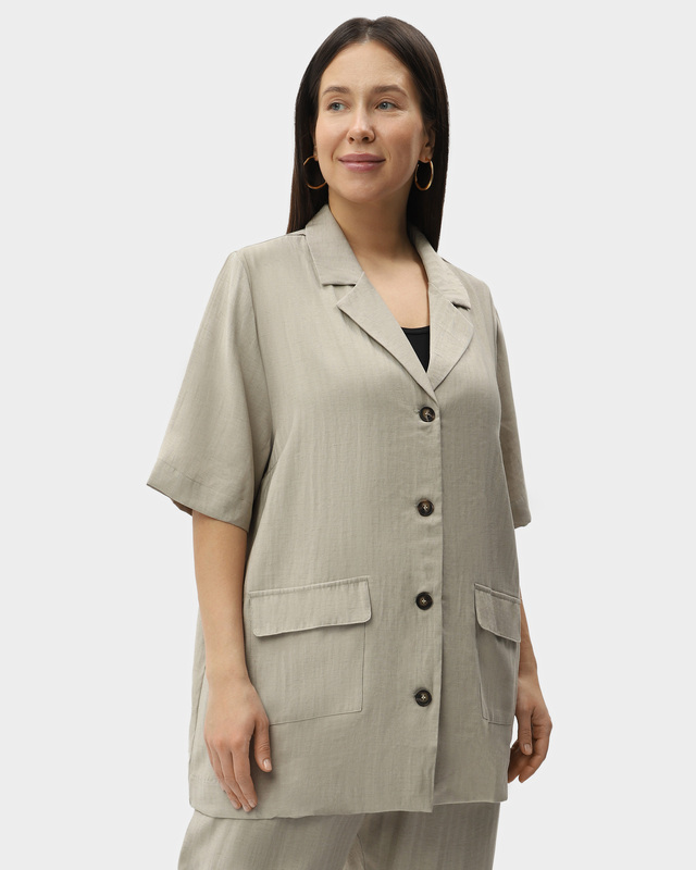 Блейзер прямого кроя с коротким рукавом