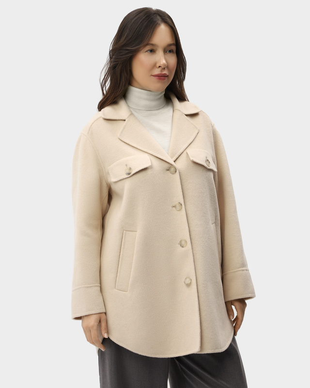 Пальто свободного кроя с шерстью в составе