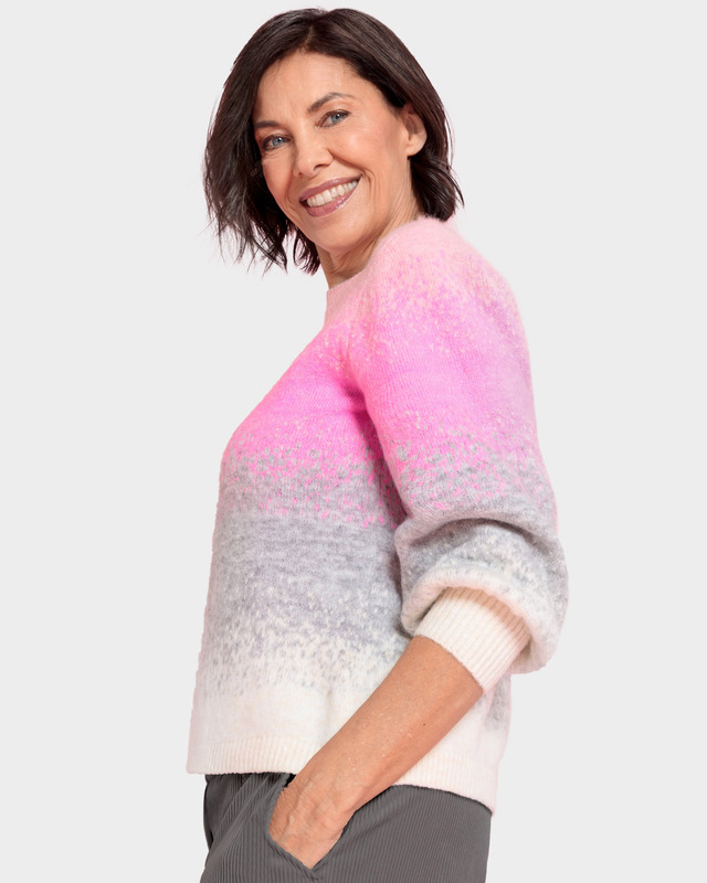 Джемпер градиентной вязки с шерстью в составе