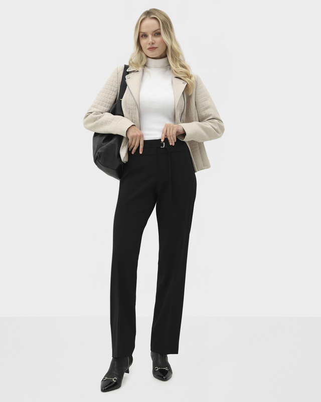 Брюки прямого кроя из эластичного материала