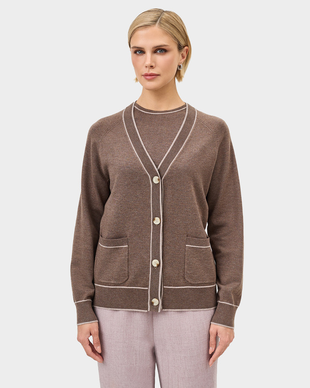 Кардиган с контрастной отделкой