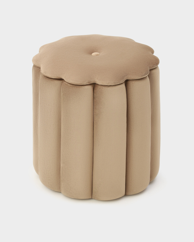 Мягкий велюровый пуфик с отделением для хранения, 38х43 см