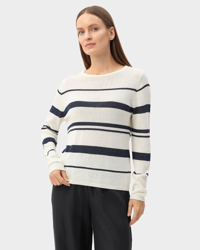Фактурный вязаный джемпер в контрастную полоску