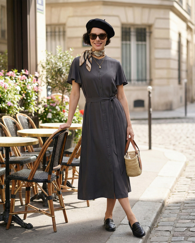 Платье-рубашка с поясом-лентой 8990₽