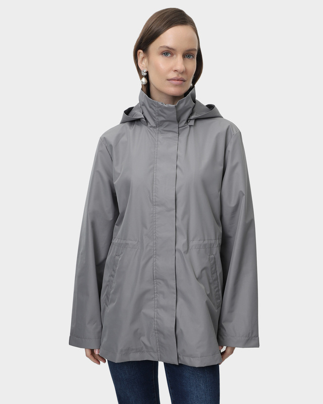 Куртка прямого кроя со съемным капюшоном