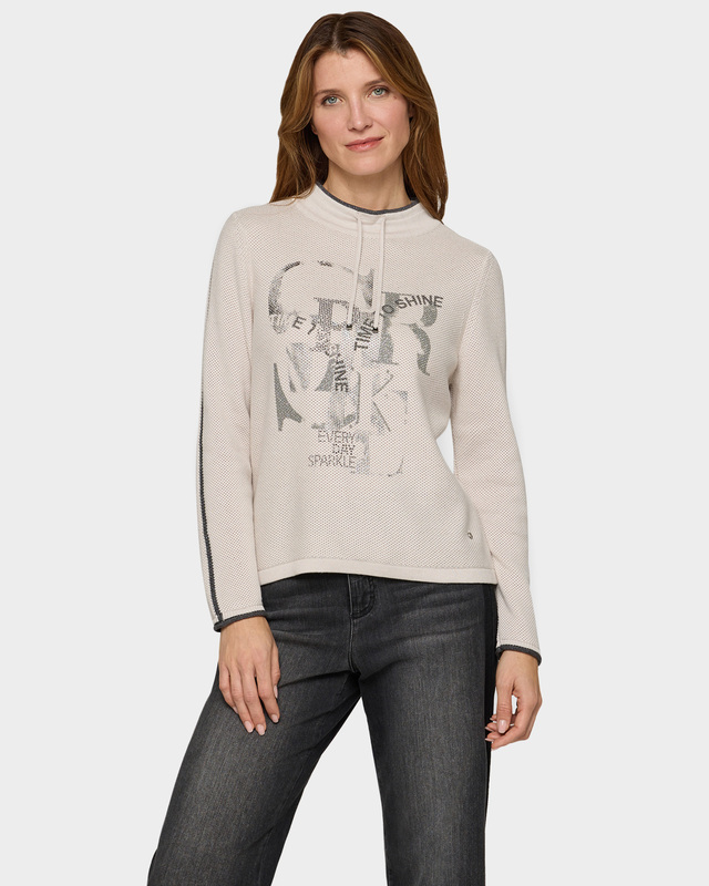 Пуловер прямого кроя с хлопком в составе