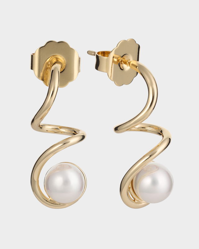 Серьги-пружинки с жемчугом Майорка