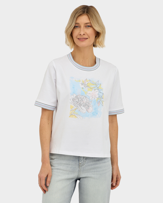 Футболка из эластичного хлопка с принтом