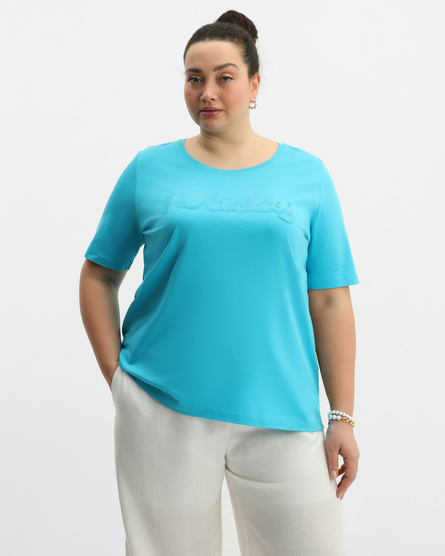 Футболка из хлопка и модала  с аппликацией