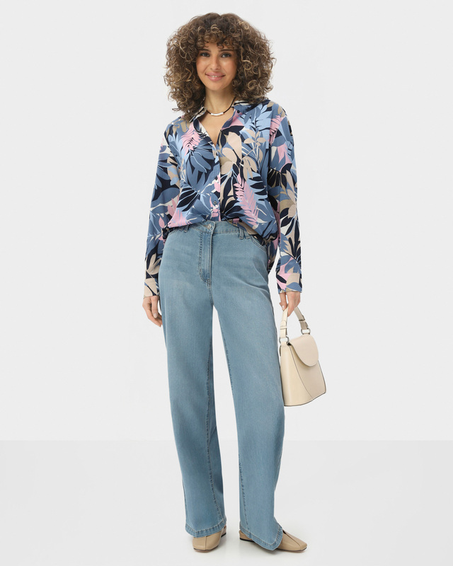 Джинсы широкого прямого кроя с 5 карманами