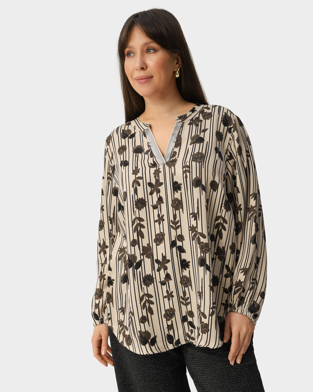 Блузка из струящейся вискозы с цветочным принтом