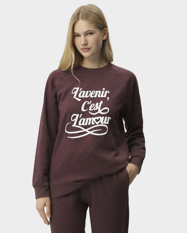 Свитшот из трикотажа терри-флис с текстовым принтом