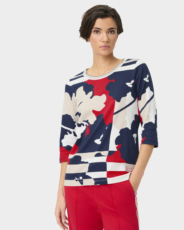 Лонгслив с абстрактным принтом из 100% хлопка